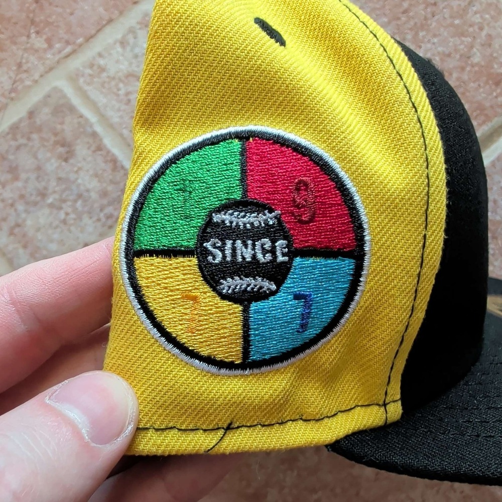 New Era 59FIFTY 'S' Multicolor Colorblock Fitted Hat Size 7 1/4 Retro Style - Picture 3 of 7